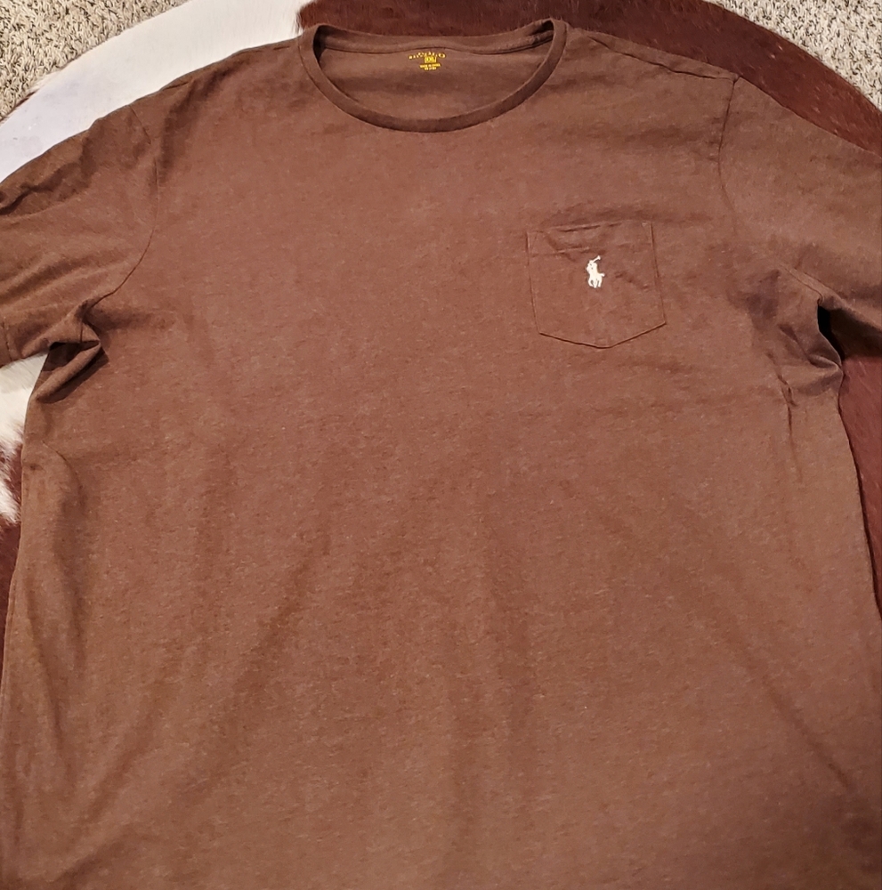 Ralph Lauren Polo T-Shirt Mens Size XXL Brown Pre Owned